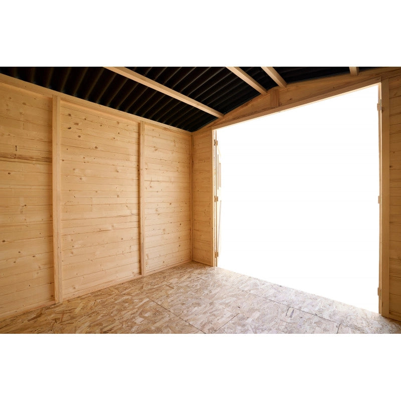 Casetta in legno da giardino con doppia porta – 240x240 cm – pannelli 16 mm, tetto bitumato e pavimento – ED2424.01 Foresta