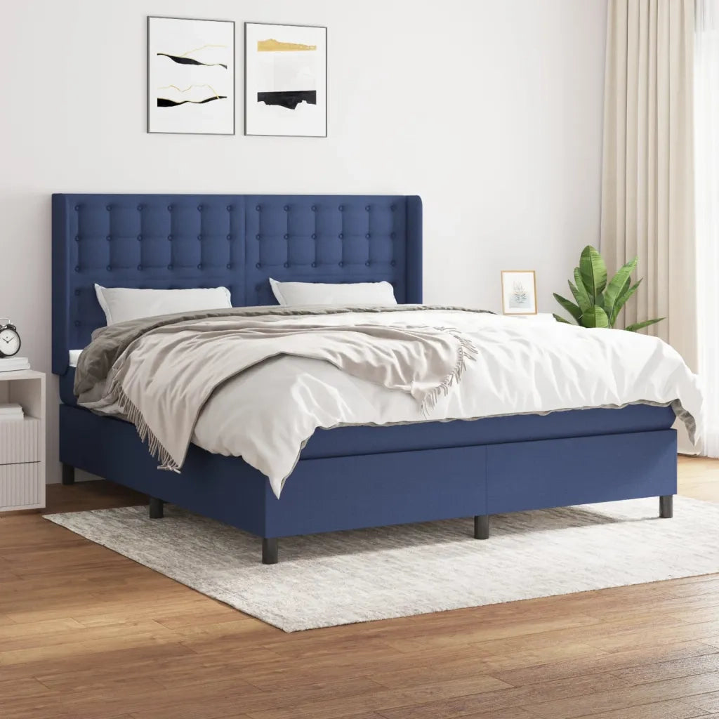 Giroletto a Molle con Materasso Blu 180x200 cm in Tessuto 3131775