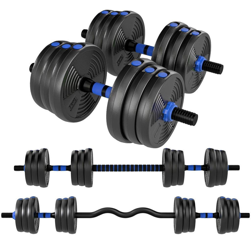 Kit Pesi Regolabili da 25 kg con Barra di Estensione ¨C zephmum ¨C Blu