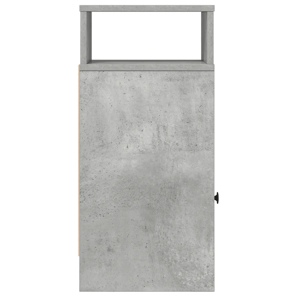 Comodino con cassetto-Tavolino da notte Grigio Cemento 25x31x66 cm