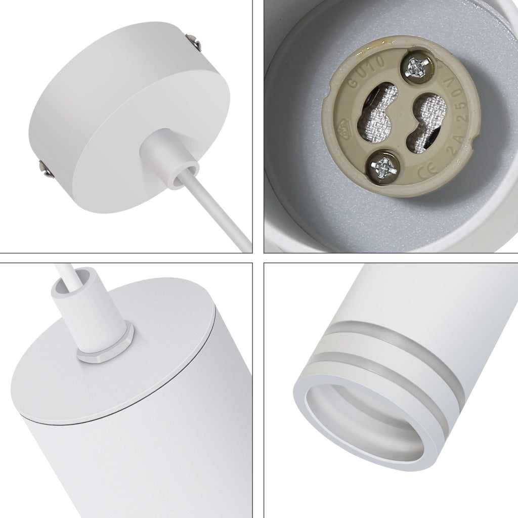 Lampada a sospensione ZMH GU10 Cilindro 1 luce bianco moderno per cucina Camera da letto Soggiorno