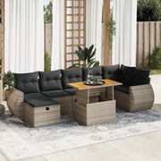 vidaXL Set Divano Giardino 5 pz con Cuscini Grigio Polyrattan Acacia