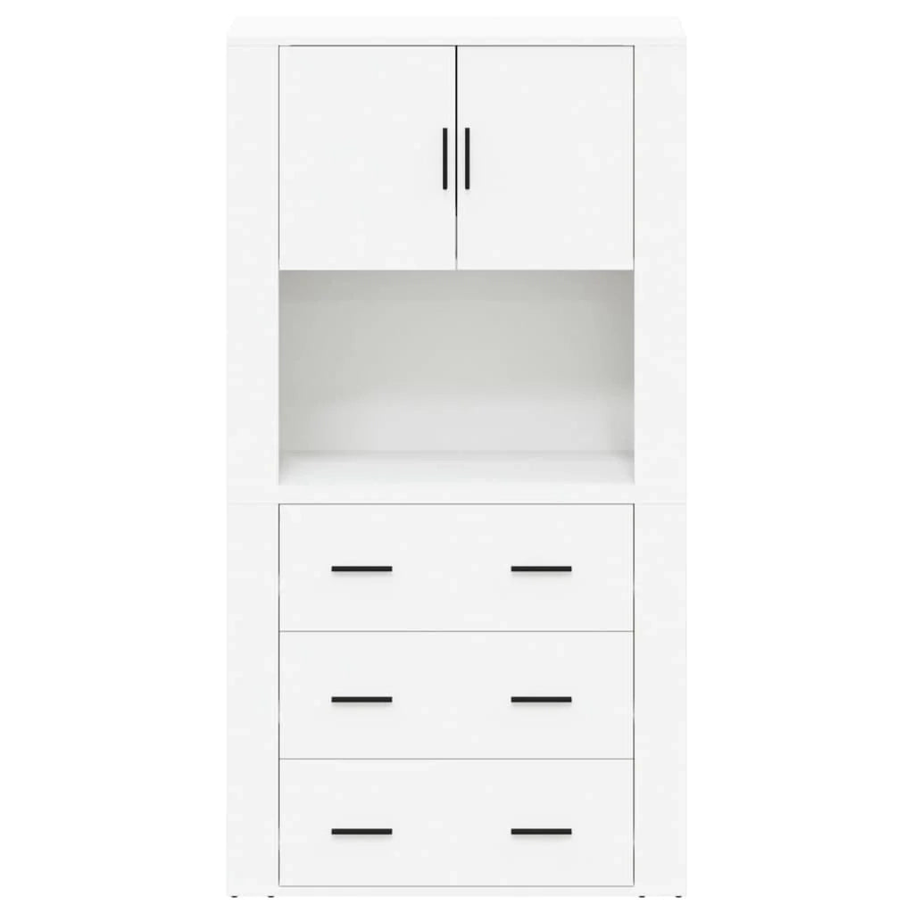 Buffet credenza cassettiera armadio mobile contenitore organizer cucina soggiorno salotto alto legno ingegnerizzato bianco 02_0032779