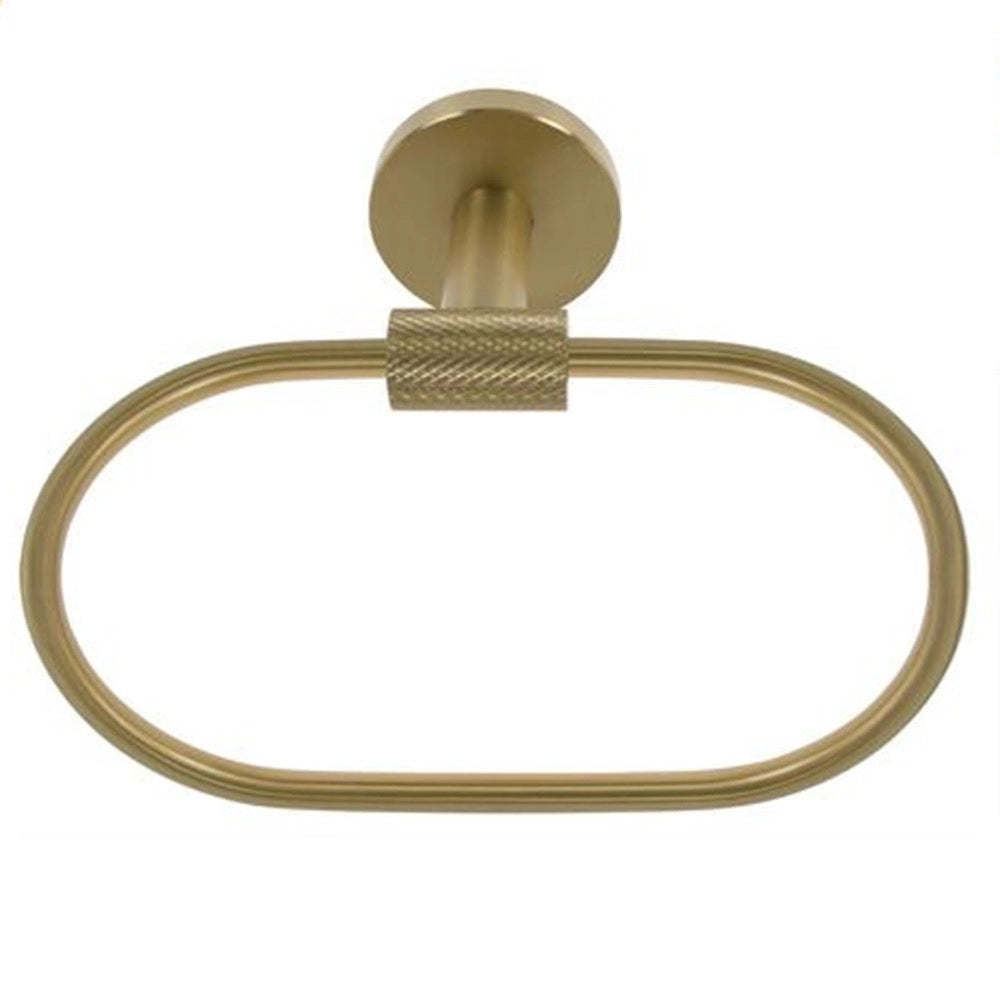 Trade Shop - Porta Asciugamani Ad Anello In Acciaio Oro Accessorio Da Bagno Portasciugamano 87932 -