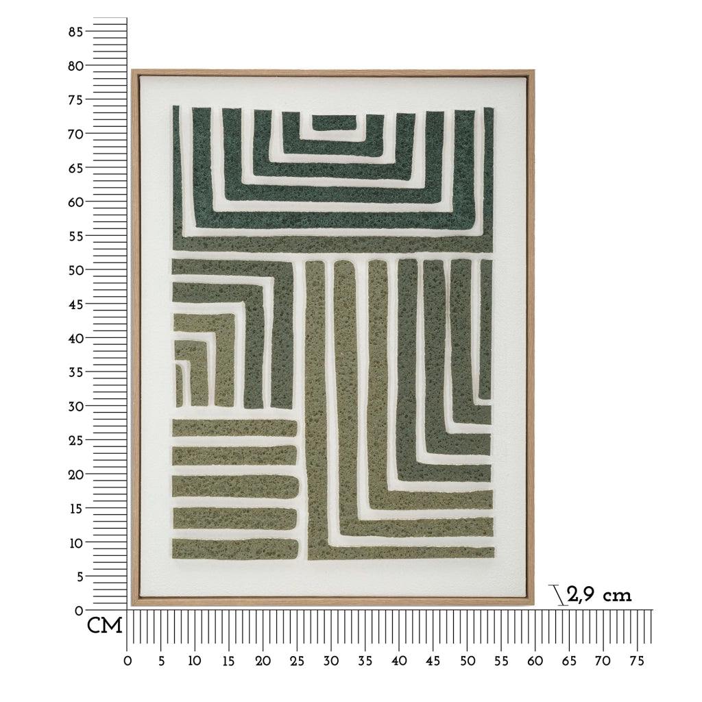 Bamesola, Quadro Effetto Rilievo e Texture Materica, 60x80h cm Verde