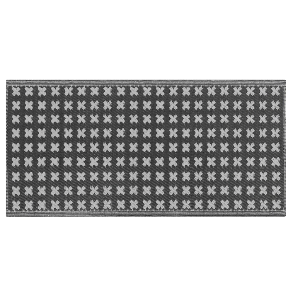 Tappeto da esterno Mat Nero Sintetico 90 x 180 cm Ecologico Moderno Minimalista