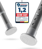 Maniglia estensibile per doccia senza perforazione 210-260 cm grigio - maniglia per tende pesanti - acciaio inox Ø25 mm