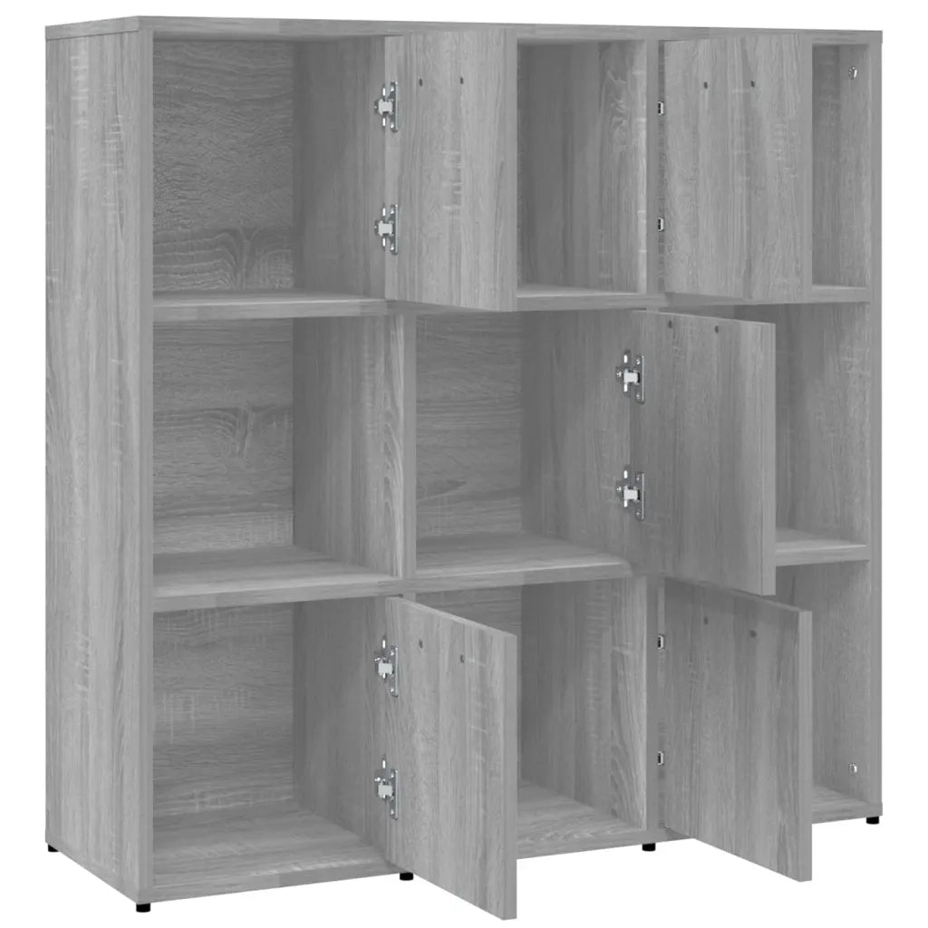 Libreria-Scaffale per Libri-Mobile di Stoccaggio Grigio Sonoma 90x30x90 cm in Legno Multistrato