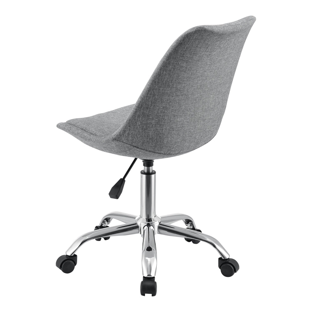 Sedia da ufficio imbottita con 5 ruote girevole a 360° e regolabile in altezza metallo grigio chiaro 03_0004995