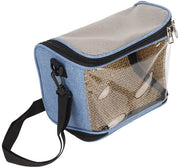 Custodia per uccelli da volo leggera - trasportabile - respirabile - per canarini/pappagalli - processo di intreccio di rattan - tasche laterali aggiuntive - gabbia per uccelli
