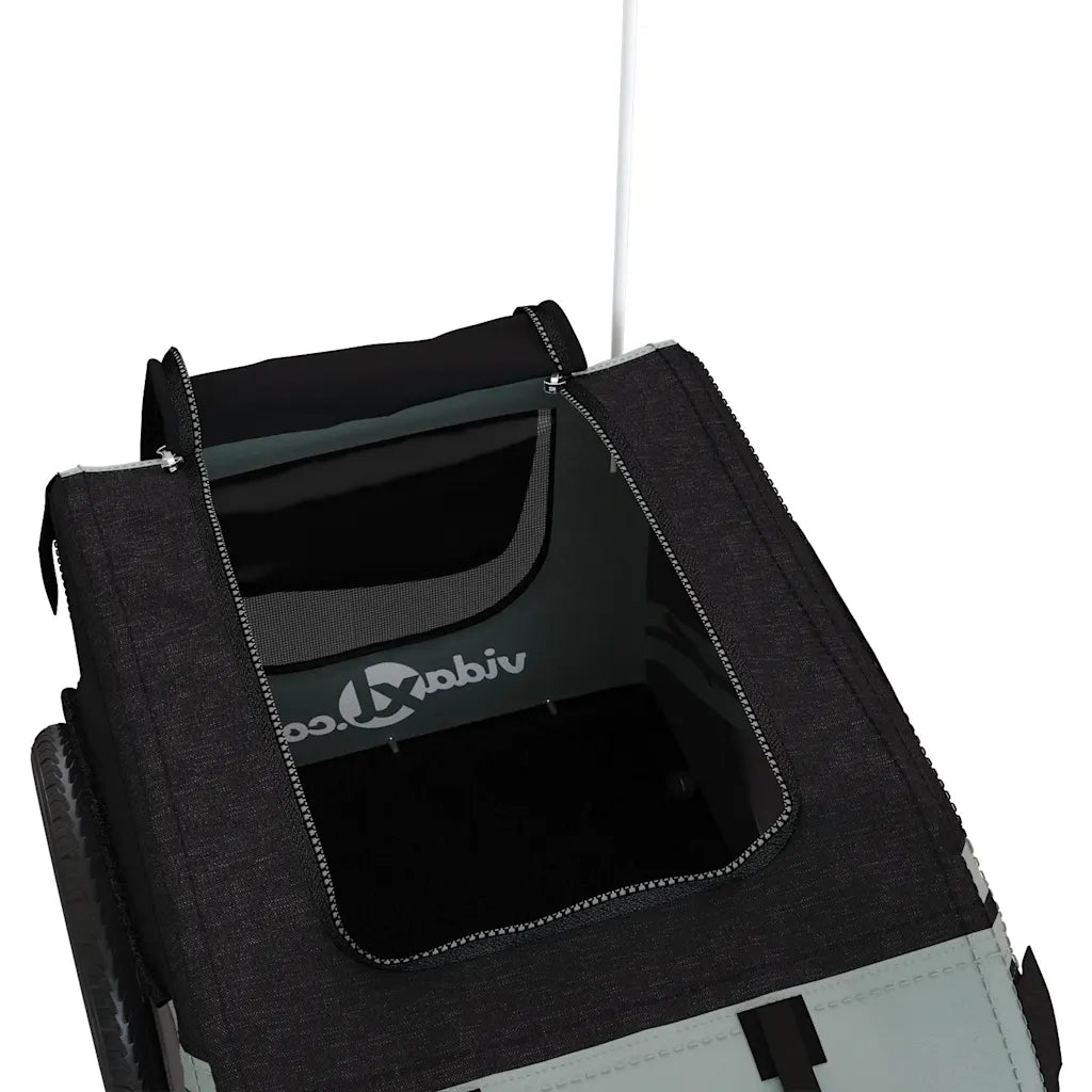 Rimorchio da Bici per Animali Nero e Grigio Oxford e Ferro CFW3236487