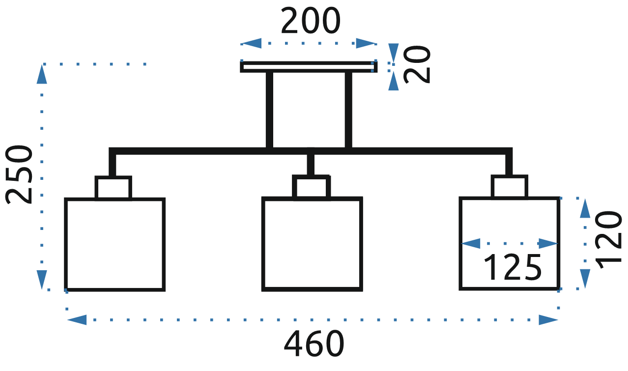 Lampada Pensile Glamour Cromo 3xe27 392228
