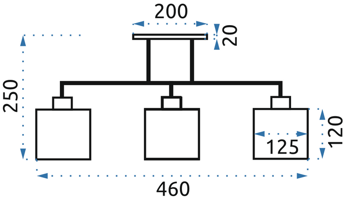 Lampada Pensile Glamour Cromo 3xe27 392228