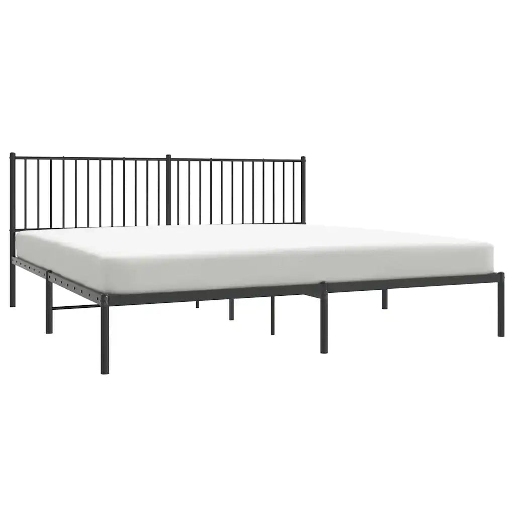 Giroletto con Testiera in Metallo Nero 193x203 cm
