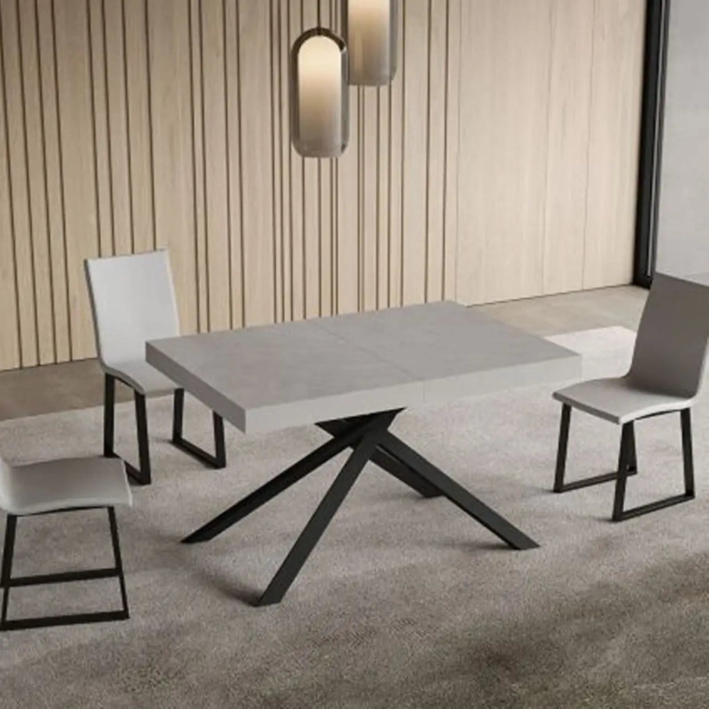 Tavolo allungabile 140/224x80cm Niket cashmere gambe antracite