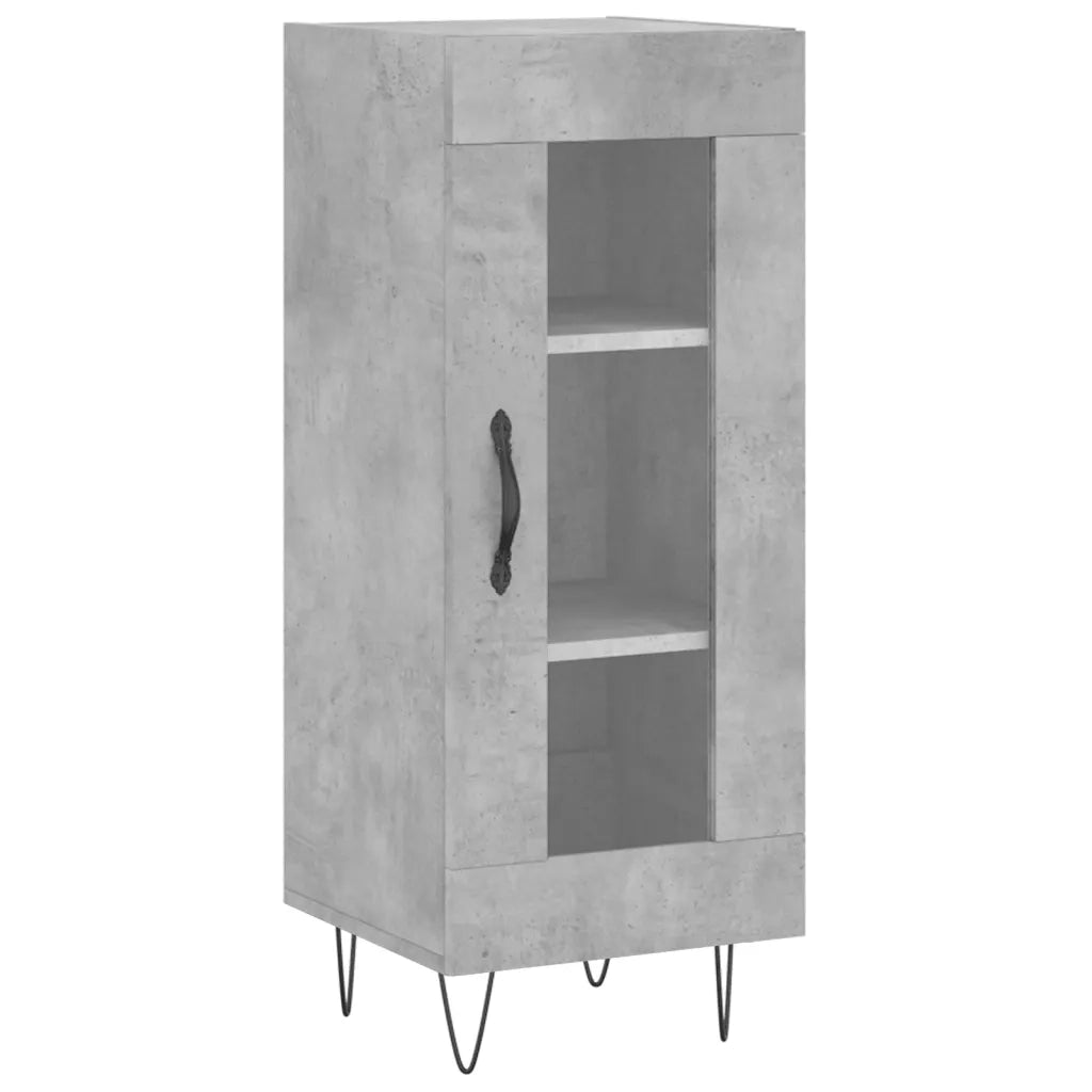Credenza-Buffet-Armadio da cucina Grigio Cemento 34,5x34x180 cm in Legno Multistrato 896157