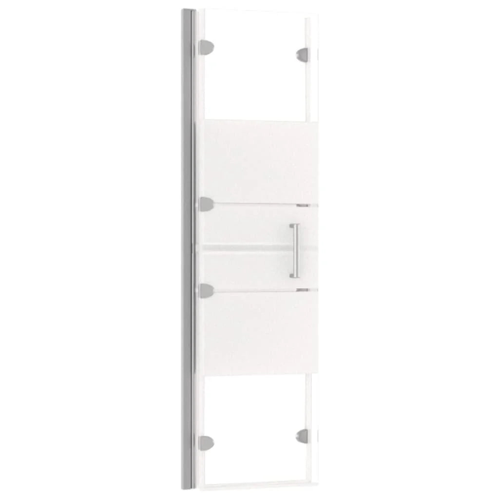 Box doccia pieghevole parete divisoria per vasca parete doccia cabina per vasca bagno casa interno ESG 100 x 140 cm bianco 02_0002011