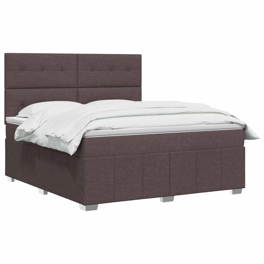 Letto box spring con materasso Tortora 160 x 200 cm Tessuto 3454180