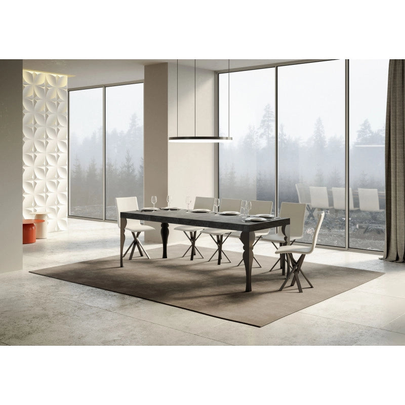 Tavolo allungabile 180/440x90 cm Paxon Premium telaio Antracite - Cemento