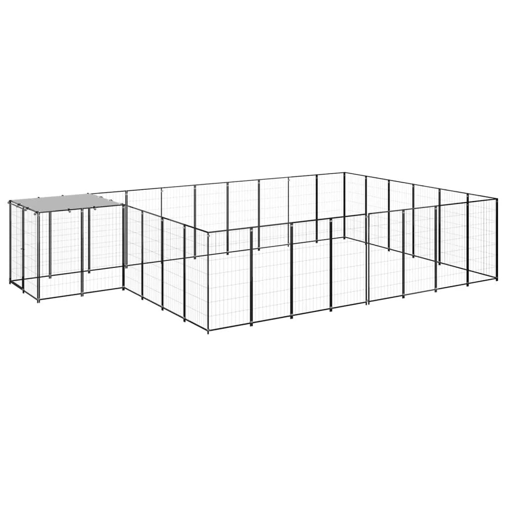 Recinto per animali da esterno per cani 15,73 m² 110 cm acciaio nero 02_0000497