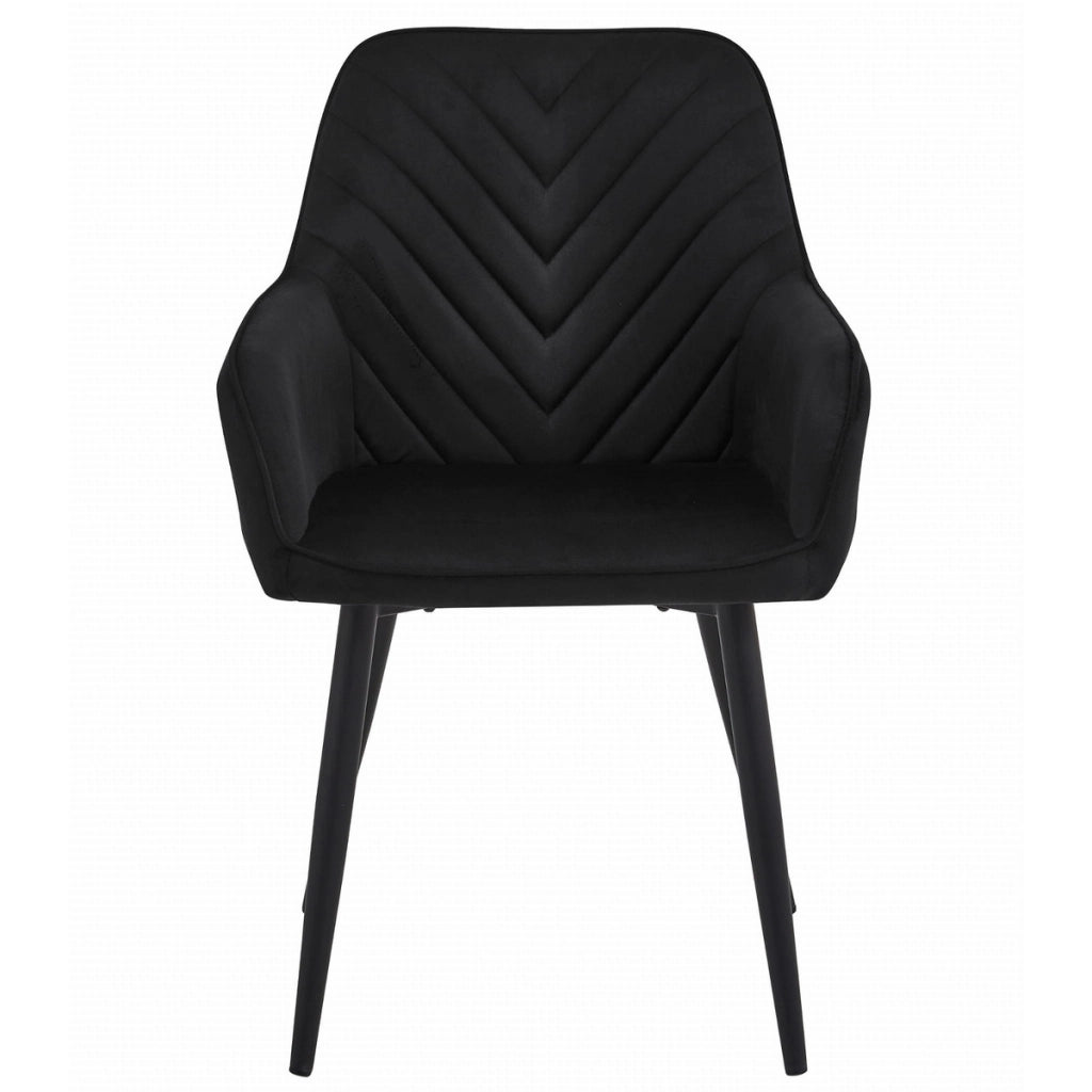 Sedia Nana in velluto nero con gambe in metallo