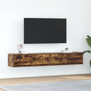 Mobili TV 2 pz Rovere Fumo 80x31x25,5 cm Legno Multistrato 861517