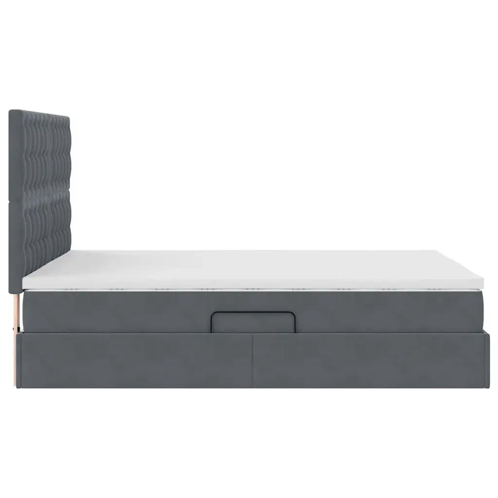Letto con contenitore e materasso Grigio scuro 140 x 200 cm 3372154