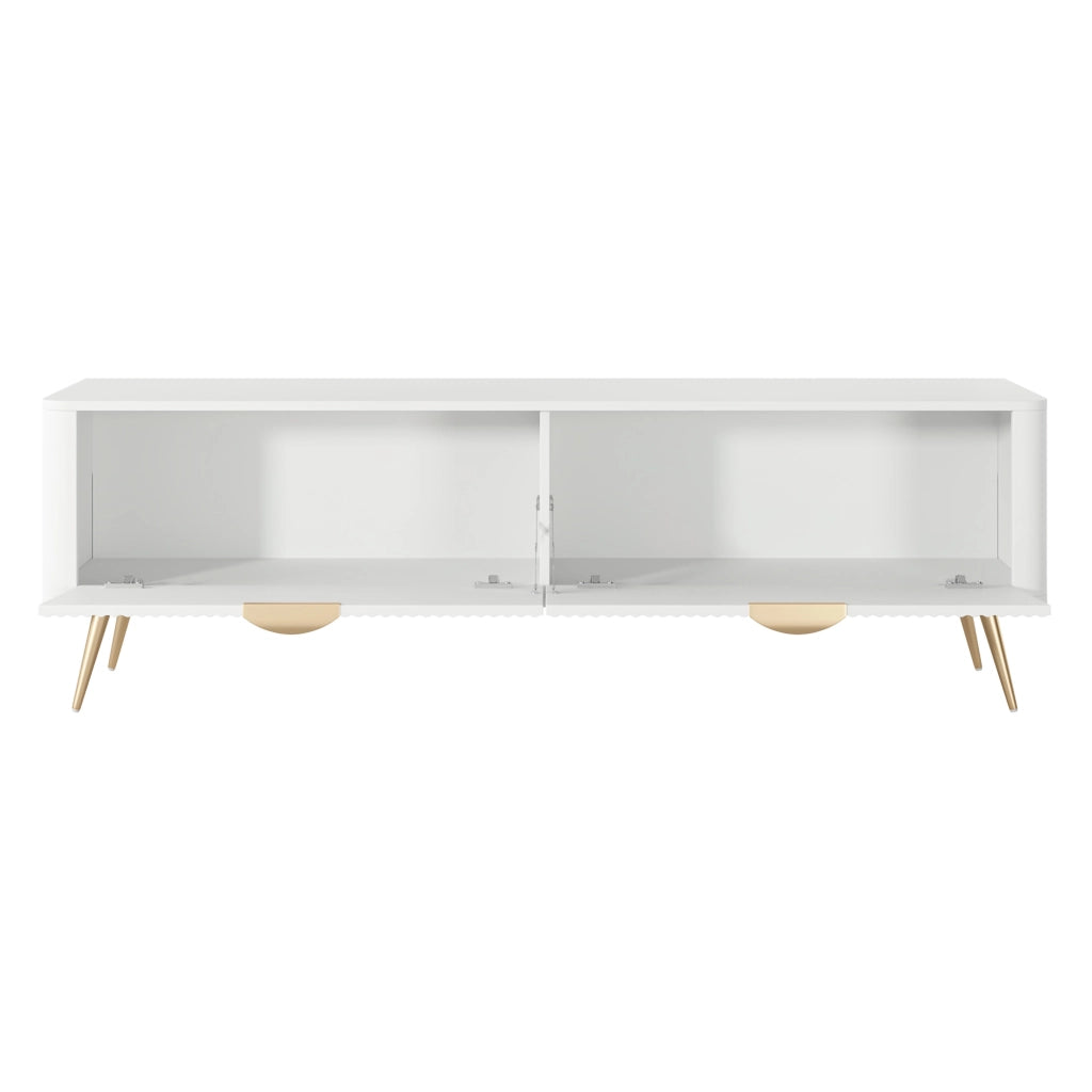 Kalase, Mobile Porta tv 2 Ripiani, 163x38x51h cm Bianco