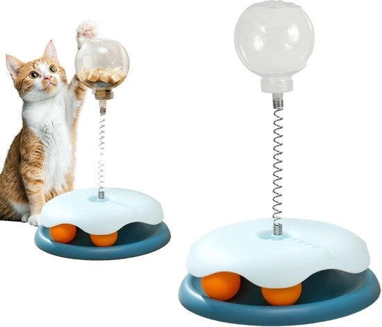 Giocattolo Interattivo per Gatti Autoattivante 3-in-1 Pallone per Gatti Blu
