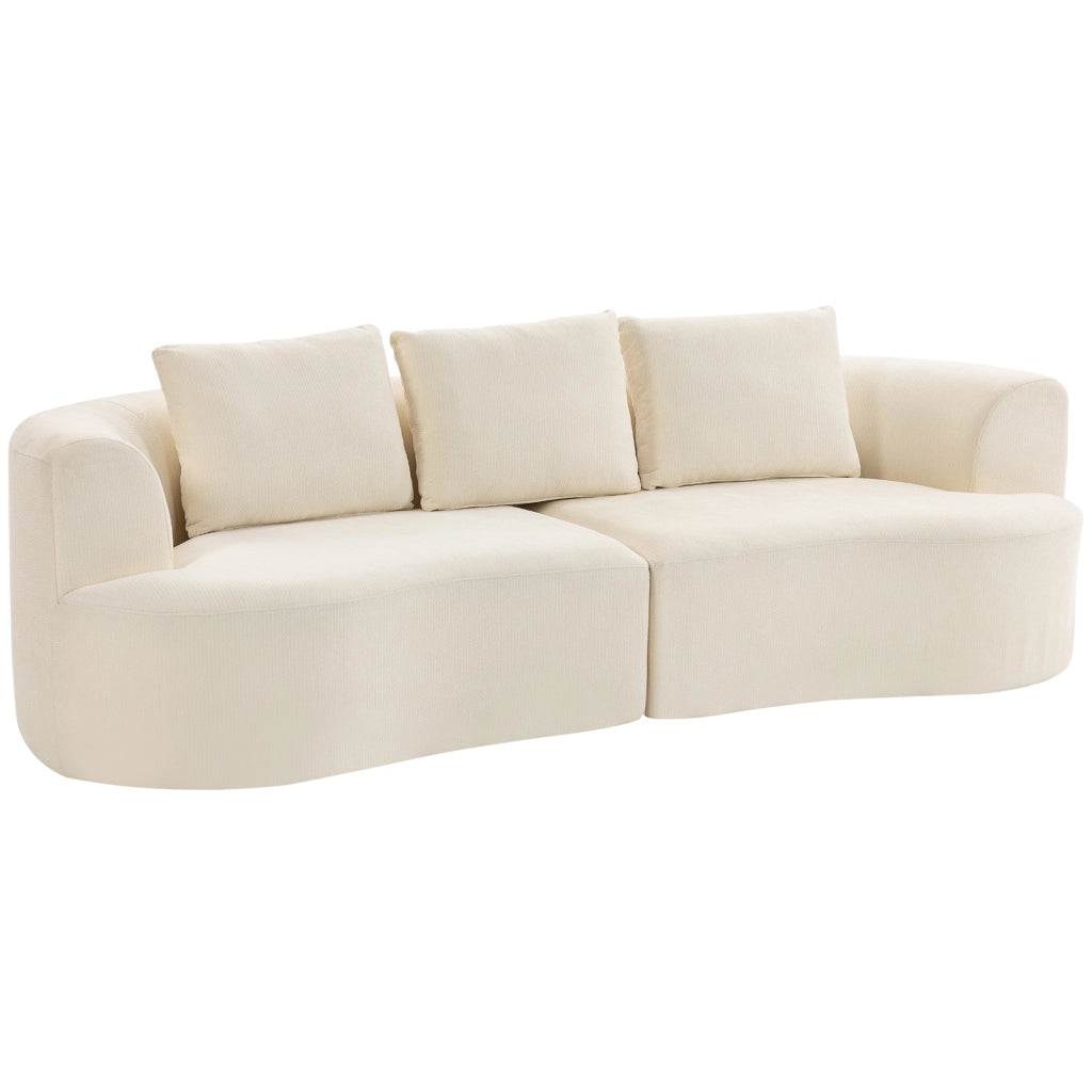 Divano 3 posti in chenille 260 cm ¨C zephmum ¨C crema