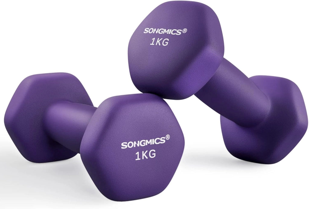 Set di 2 manubri esagonali con rivestimento in neoprene per allenamento di forza, fitness, allenamento a casa