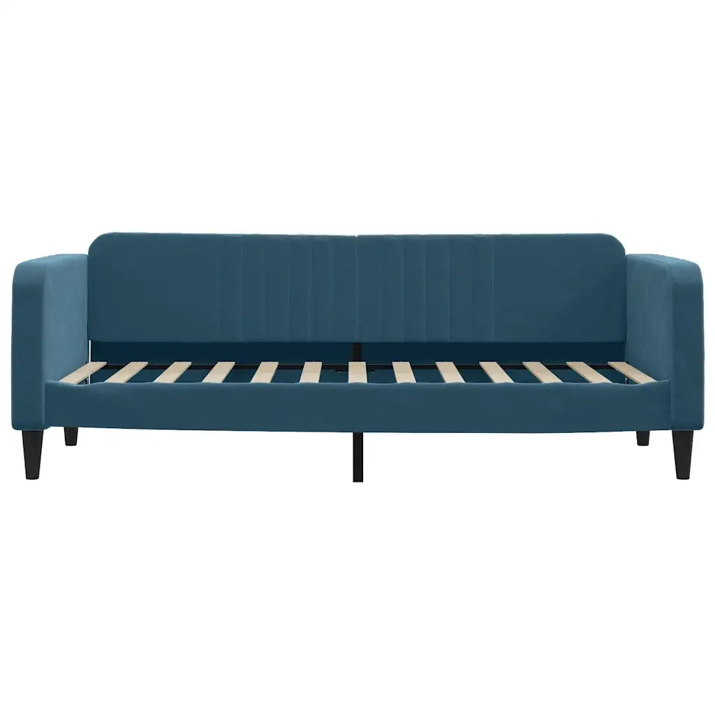 Divano Letto con Materasso Blu 80x200 cm in Velluto