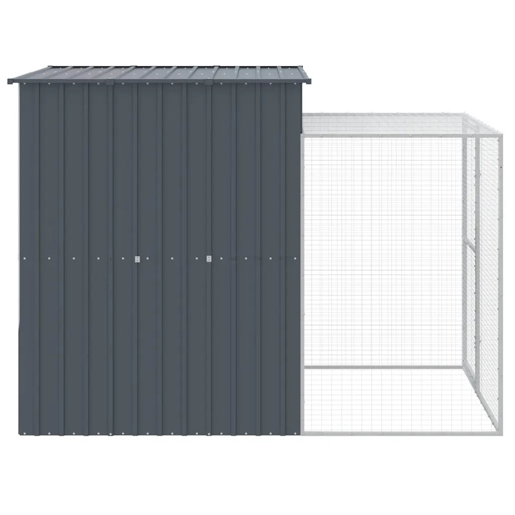 Pollaio con Area Corsa Antracite 165x251x181 cm Acciaio Zincato 172367