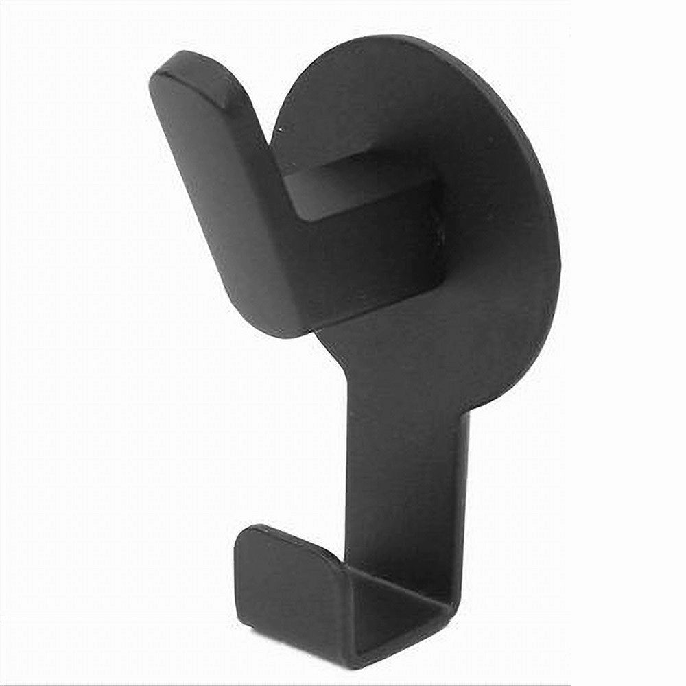 Trade Shop - Appendino Gancio 2 Posti Porta Asciugamano Bagno Casa Cucina Nero 7.5 Cm 59735 -