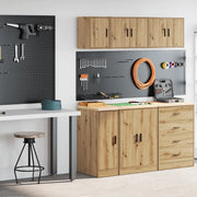 vidaXL Armadi da Garage 2 pz Rovere Artigianale in Legno Multistrato