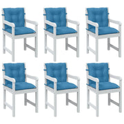 Cuscini Sedia Schiena Bassa 6 pz Blu MÃ©lange 100x50x7 Tessuto