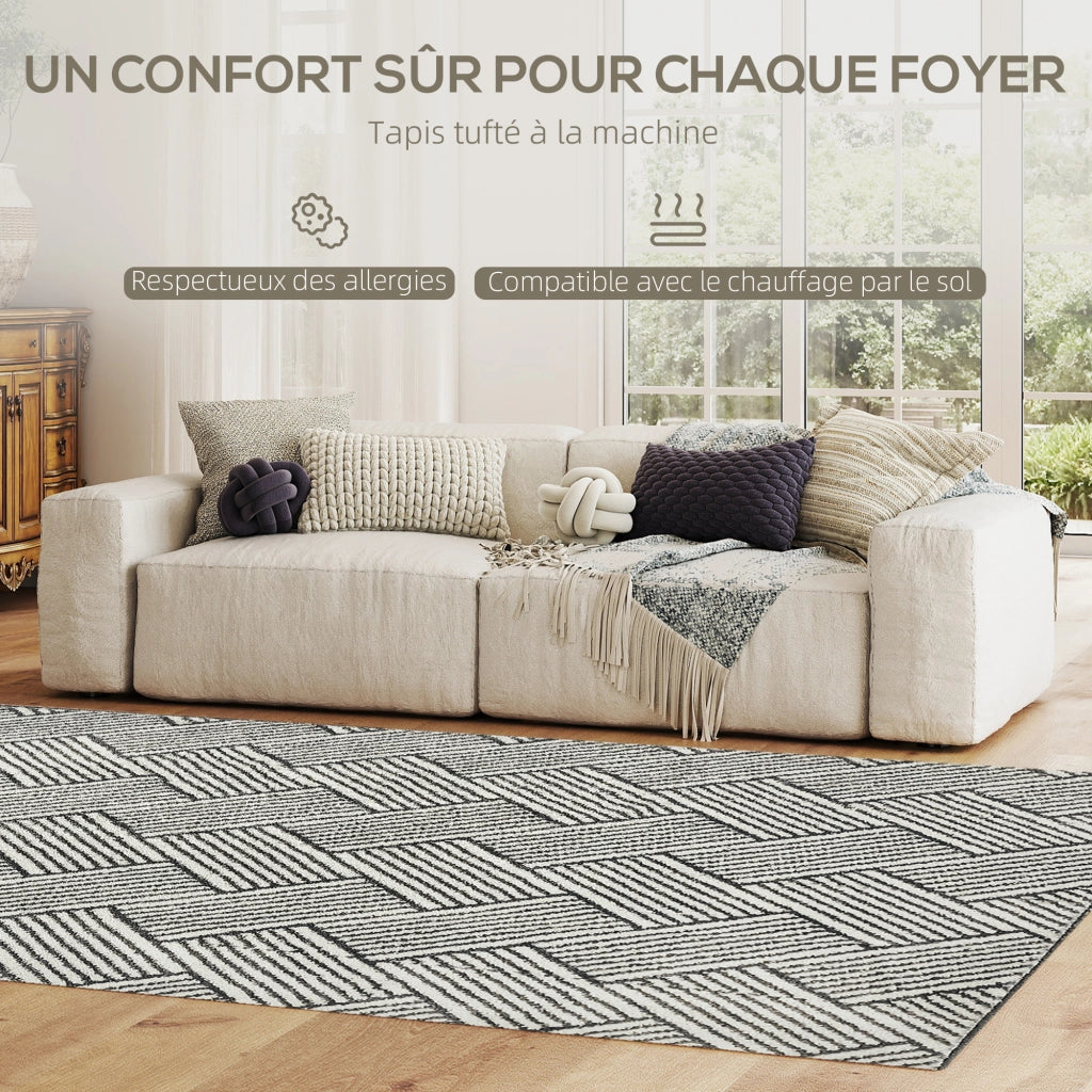 Tappeto 200x140 cm pelo corto lavabile in lavatrice ¨C Zephmum ¨C Grigio