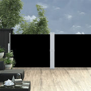Tenda Laterale Retrattile per Patio-Tenda parasole per balcone 140x1200 cm Nera