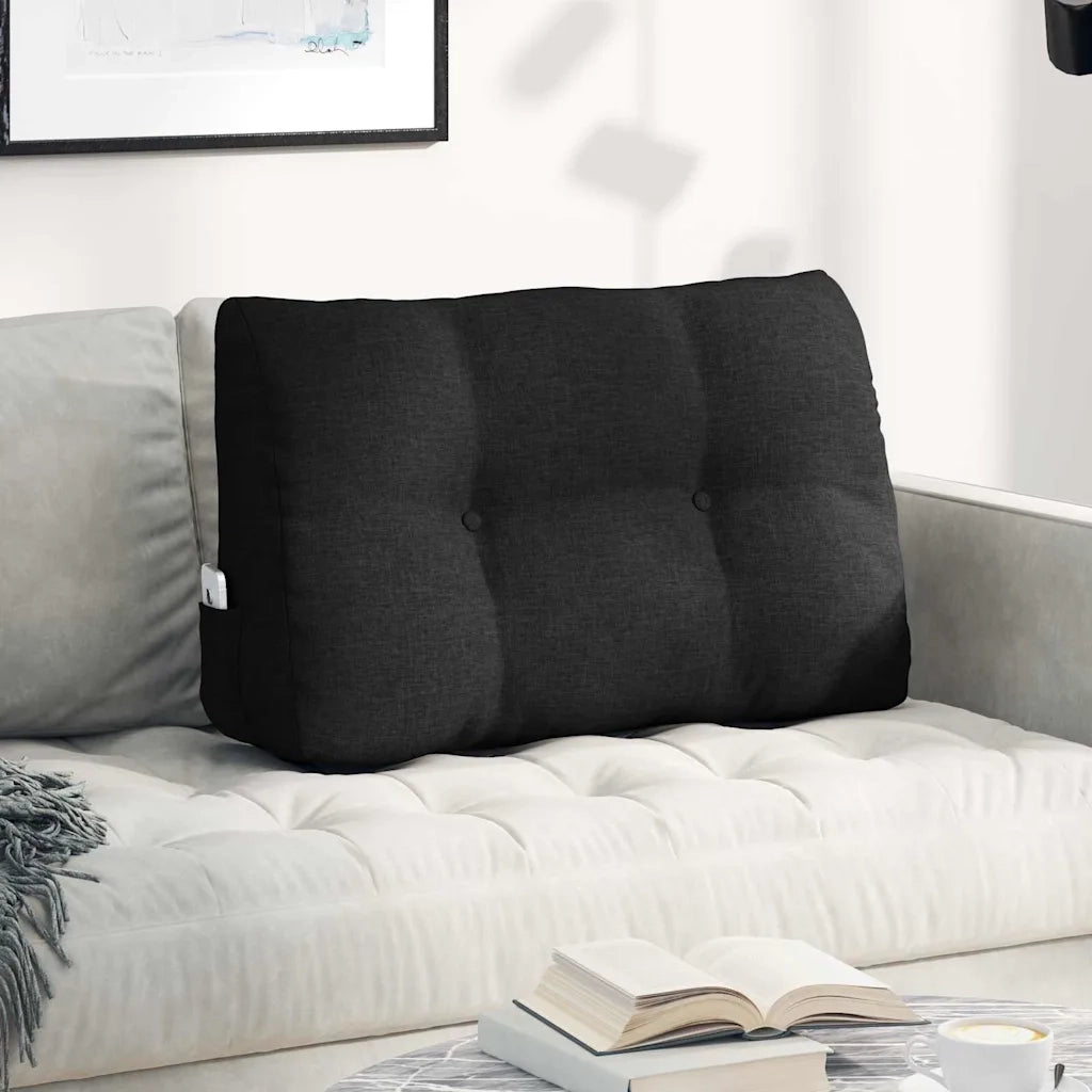Cuscino per Schiena Nero 80 x 24 x 50 cm Tessuto 42014414