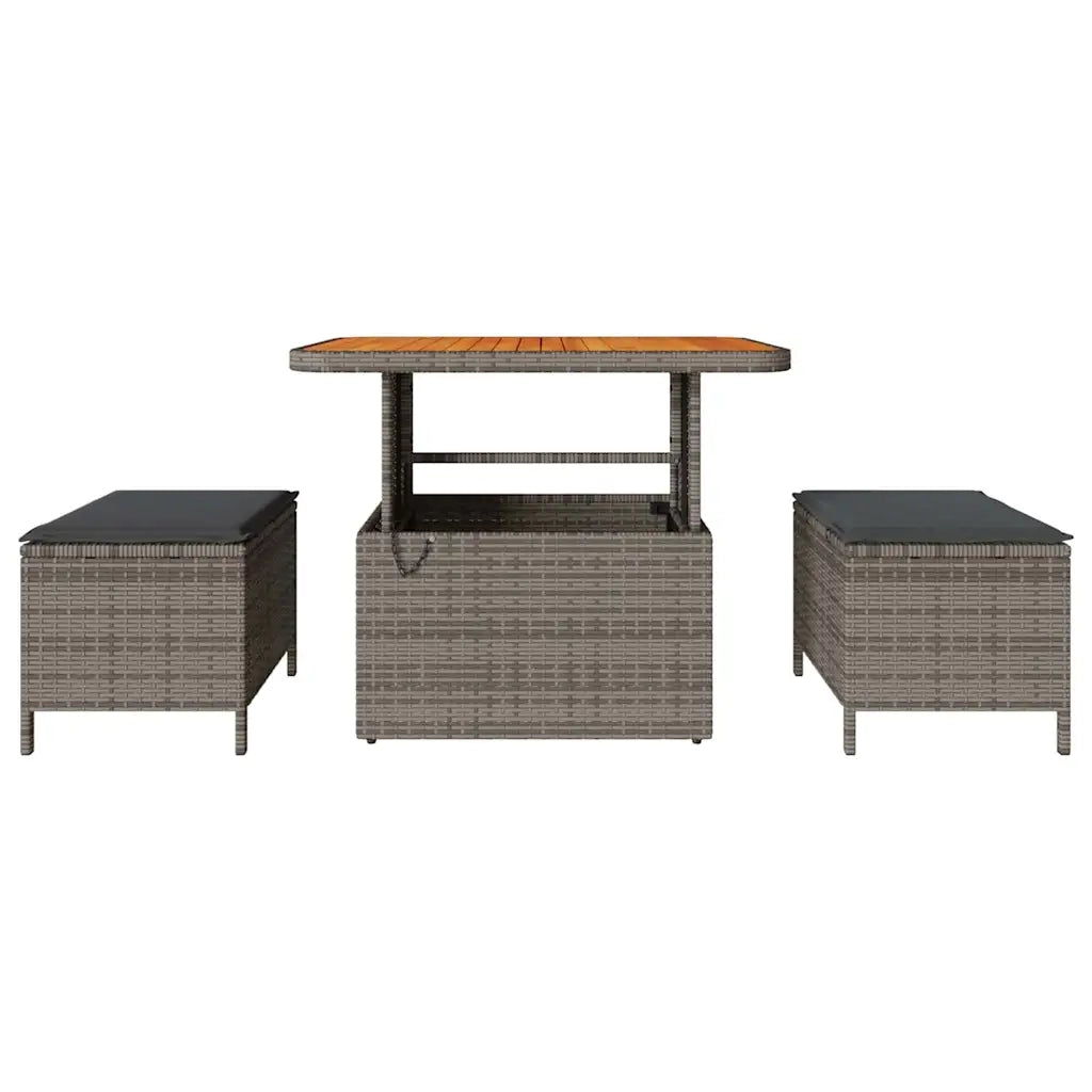Set da Pranzo per Giardino | Set Salotto da Giardino Grigio polyrattan