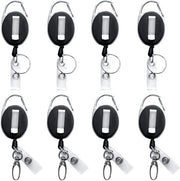 Hanger per chiavi retrattile - Porta tessera - Anello per chiavi - Porta badge - 8 pezzi - 11 x 3,3 cm