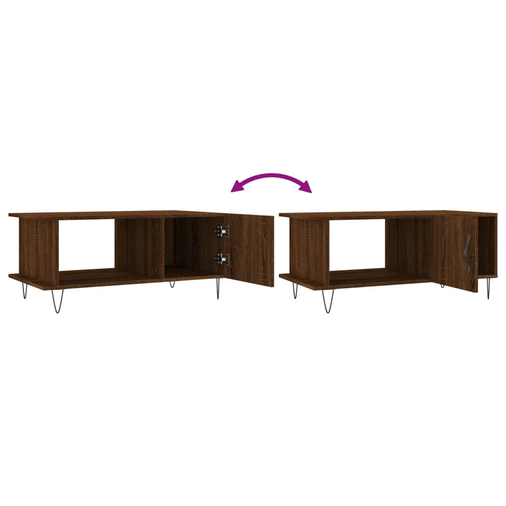 Tavolino da Salotto Rovere Marrone 90x50x40cm Legno Multistrato 829491