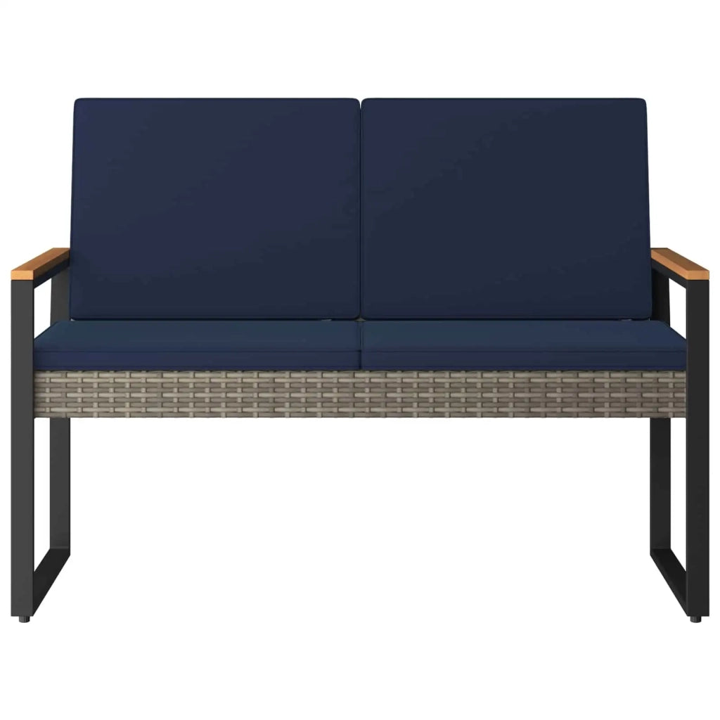 Panchina da esterno Grigio e Blu Navy 107 x 61 x 80 cm