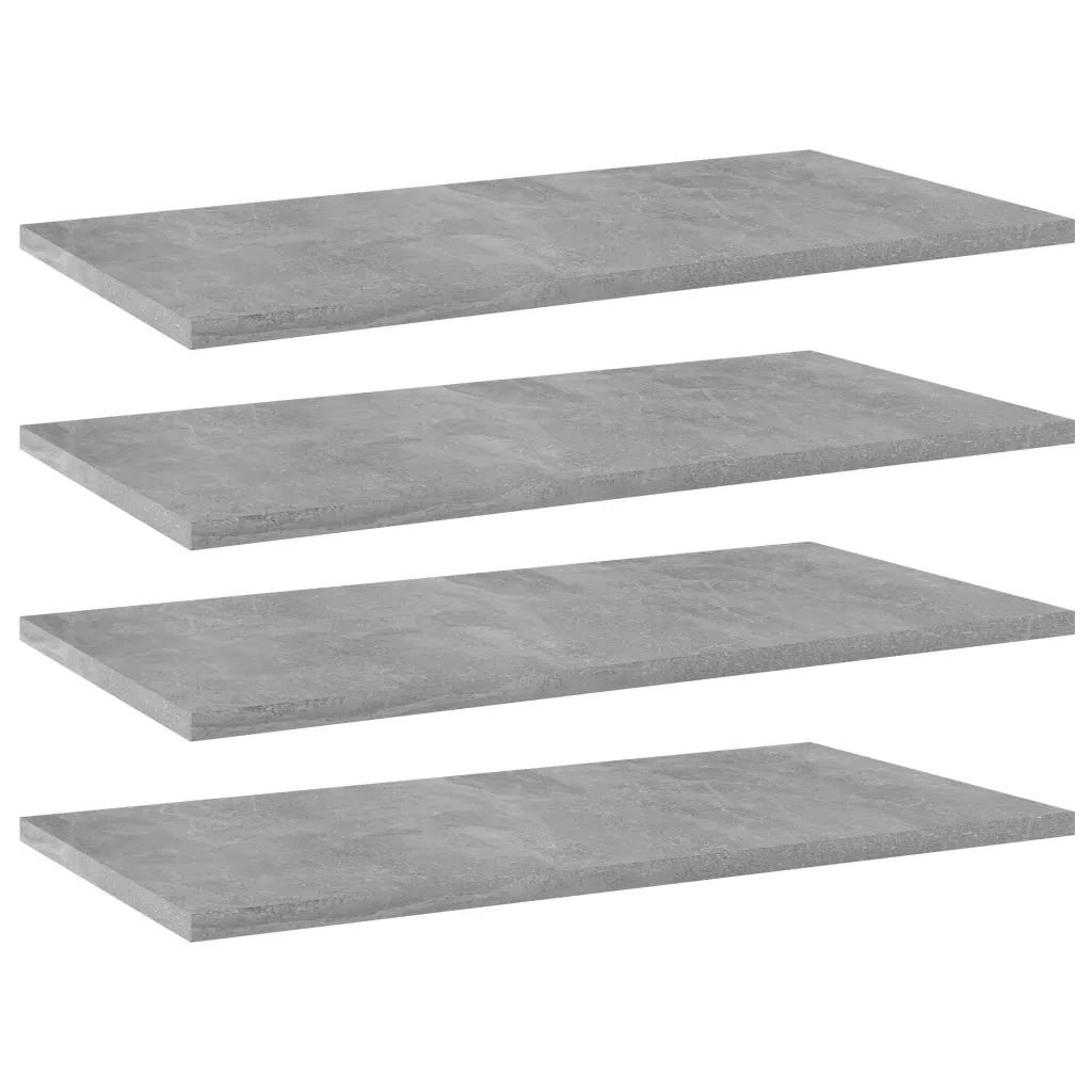 Ripiani per Libreria 4pz Grigio Cemento 60x30x1,5cm Multistrato 805242