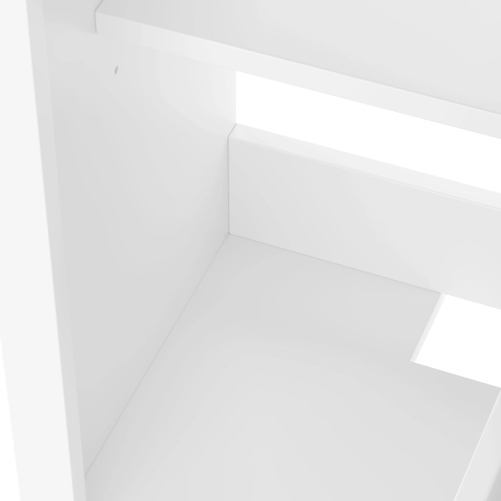 Mobile bagno freestanding 51x34x83 cm con lavabo in ceramica integrato, 1 anta, ripiano regolabile, bianco