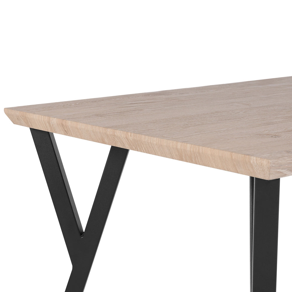 Tavolo da pranzo leggero piano in legno gambe in metallo Nero 140 x 80 cm 6 posti rettangolare industriale