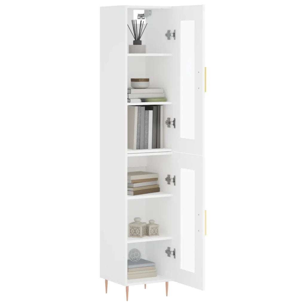 Credenza | Madia | Buffet da pranzo | Armadio da pranzo Bianca 34,5x34x180 cm in Legno Multistrato
