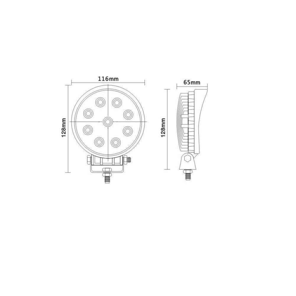 Trade Shop - 2 X 27w Led Work Luce Lampada Faro Da Lavoro Faretto Auto Barca Suv Dc 12v 24v -