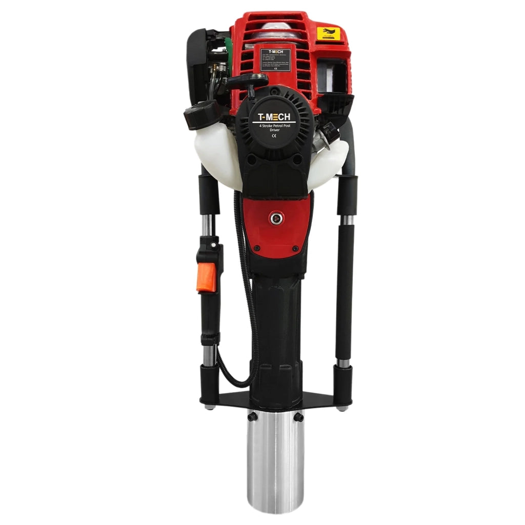 Battipalo con 4 Accessori Diametro 20-49mm / 100mm / 70-80mm / 50-69mm Motore Benzina 4 Tempi per Fissare Pali, Paletti e Staccionate