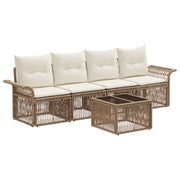 Set Divano da Giardino 5 pcs Beige polyrattan